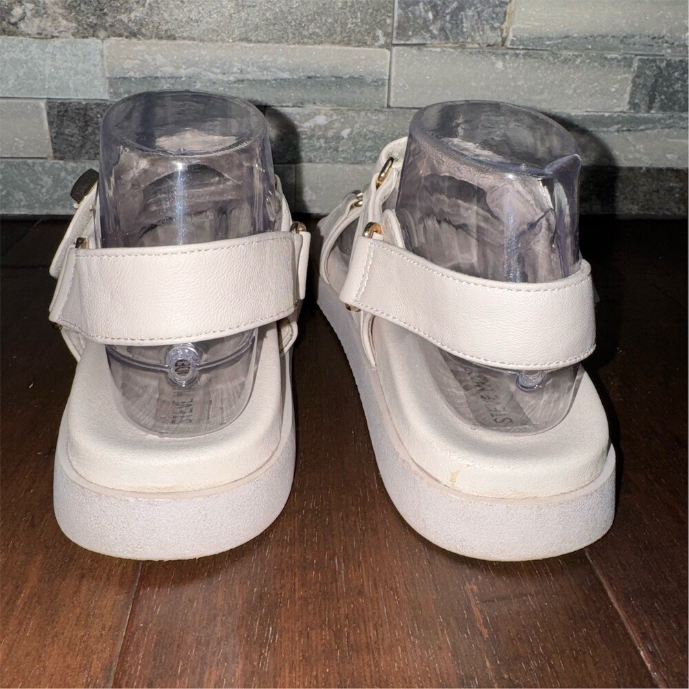 Steve Madden Mona Slingback Footbed Platform Sandals Womens 7.5 Light Beige - Picture 3 of 11